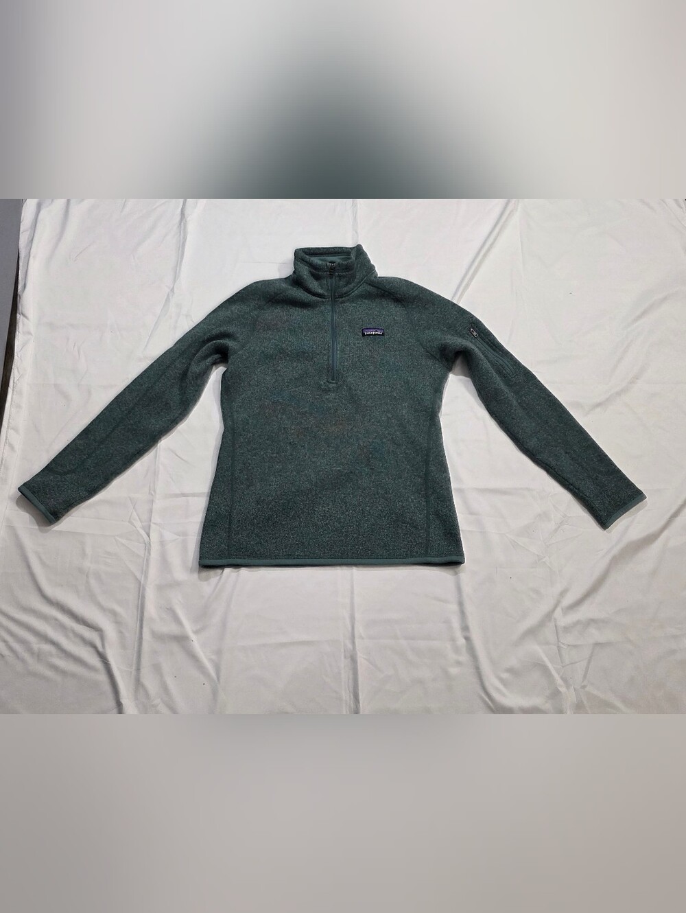 Patagonia Women's Better Sweater 1/4 Zip Fleece Pullover Green Heather